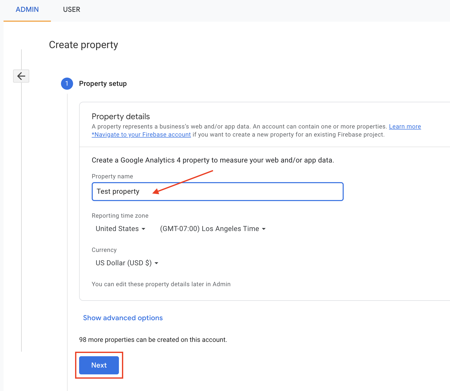 create-google-analytics-property